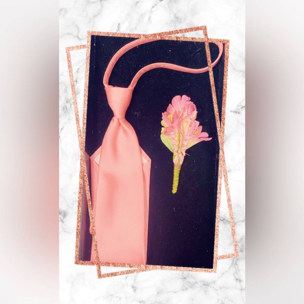 Custom Boutonniere With Matching Long Tie For Free!